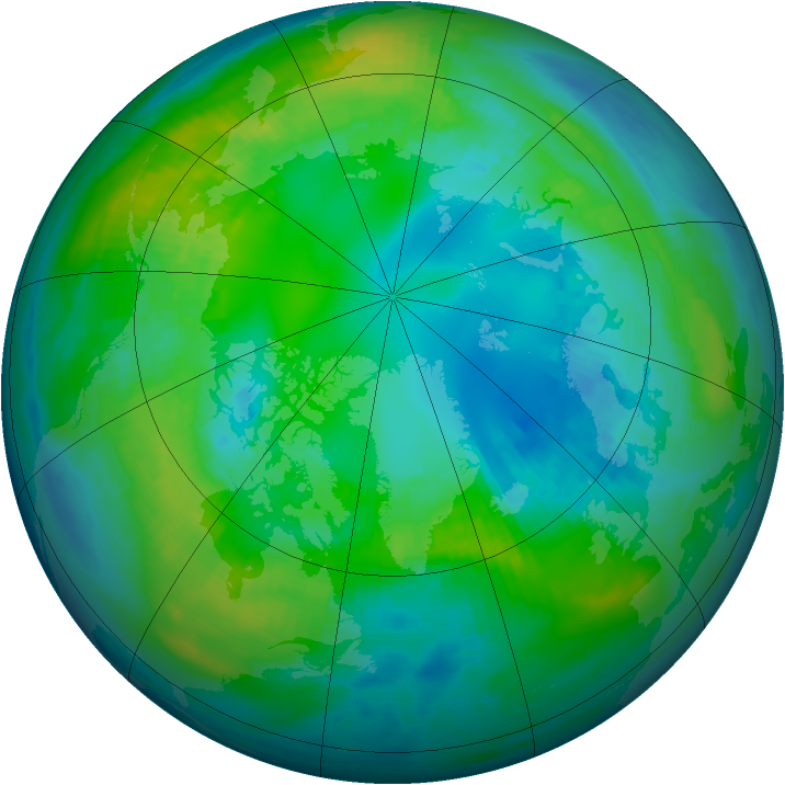 Arctic ozone map for 25 October 1979